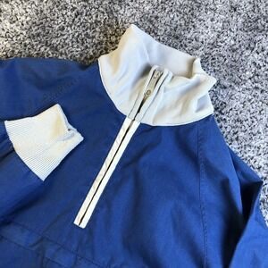 Vintage Woolrich Jacket Mens Small Blue 1/4 Zip Anorak Elastic Waist USA Pockets